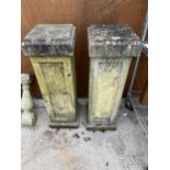 A PAIR OF VINTAGE 'MARBLESQUE' PEDESTAL PLANT STAND BASES