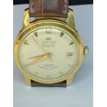 A VINTAGE GENTS 1970'S SANCTUS 21 JEWELS SUPER DE LUXE MANUAL WIND DATE WATCH 35MM