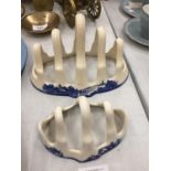 A LARGE AND SMALL ROYAL DOULTON 'NORFOLK' TOAST RACK