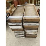 A LARGE QUANTITY OF VINTAGE WOODEN TRAYS