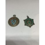 TWO MASONIC MEDALS TO INCLUDE A HALLMARKED BIRMINGHAM SILVER EXAMPLE