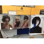 THREE TONI & GUY ADVERTISING POSTERS CELEBRATING 40 YEARS OF HAIRDRESSING