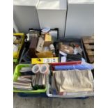 AN ASSORTMENT OF HOUSEHOLD CLEARANCE ITEMS TO INCLUDE BOOKS AND RECORDS ETC