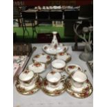 A QUANTITY OF ROYAL ALBERT OLD COUNTRY ROSES TO INCLUDE, CUPS, SAUCERS, PLATES, ETC