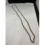 A MARKED SILVER ROPE NECKLACE LENGTH 24 INCHES