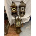 THREE VINTAGE DUTCH WALL CLOCKS TO INCLUDE TWO NU ELCK SYN SIN FOR RESTORATION