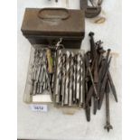 A LARGE QUANTITY OF DRILL BITS AND A SET OF LETTER PUNCHES ETC