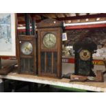 THREE WALL CLOCKS FOR SPARES OR REPAIR