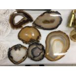 SIX AGATE SLICES OF VARYING SIZES