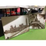 TWO LARGE METAL WALL ART SCENES, ONE OF THE HOUSES OF PARLIAMENT, THE OTHER THE EIFFEL TOWER, 71CM X