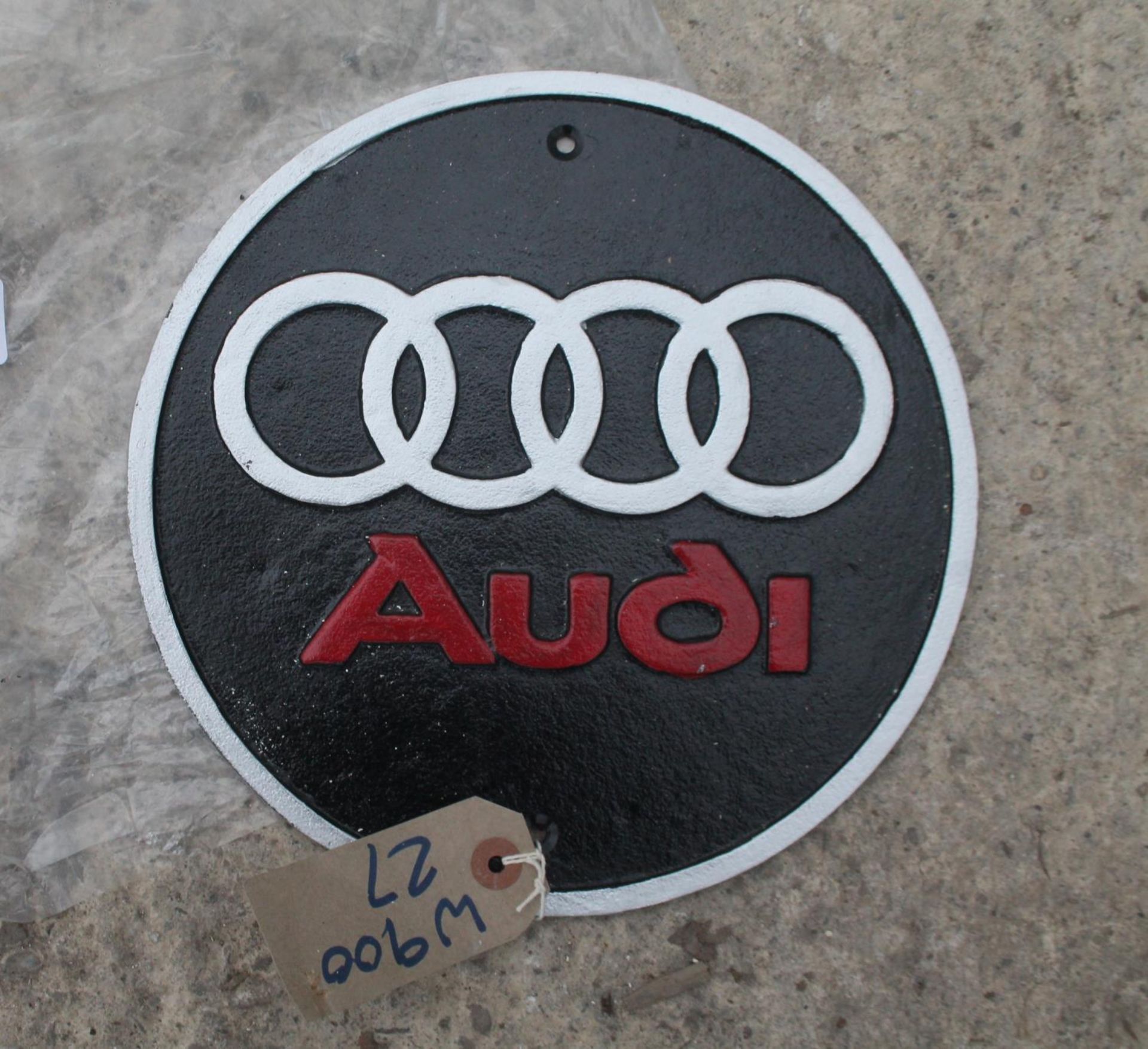 CAST IRON AUDI SIGN NO VAT