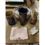 VARIOUS CERAMIC ITEMS TO INCLUDE LOSOL WARE, ROYAL ALBERT AND STUDIO POTTERY ETC