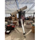 A MEADE 4501 EQUATORIAL REFLECTING TELESCOPE WITH TRIPOD BASE