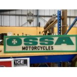 AN OSSA MOTORCYLES ILLUMINATED LIGHT BOX SIGN 77CM X 18CM X 10CM