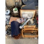 AN ASSORTMENT OF HOUSEHOLD CLEARANCE ITEMS TO INCLUDE PRINTS AND PICTURES ETC