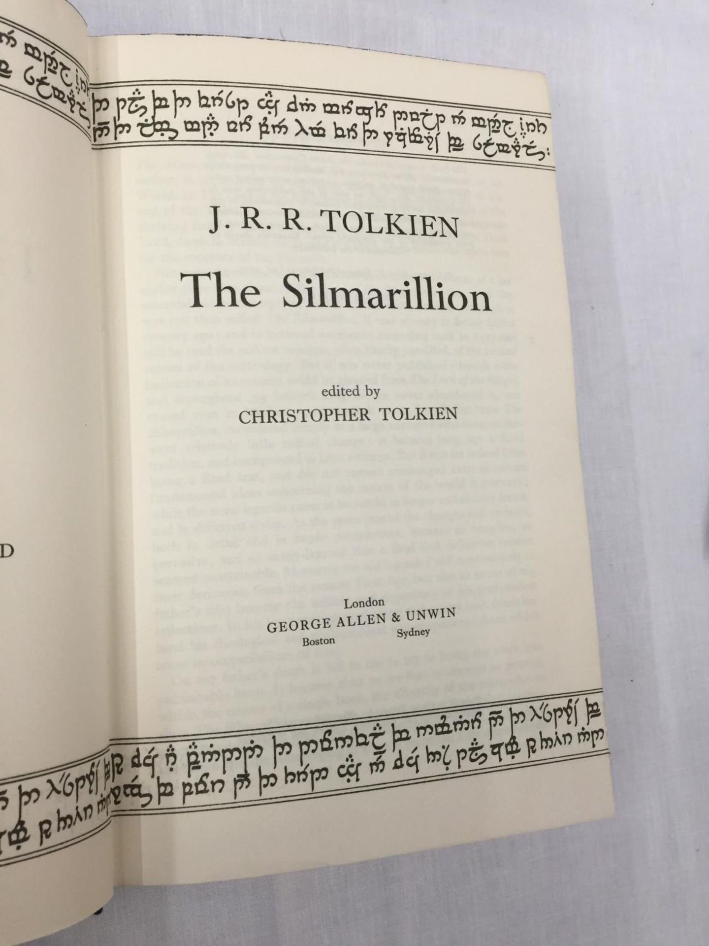 TWO BOOKS BY J.R.R. TOLKIEN, ONE BEING A FIRST EDITION 'THE SILMARILLION' HARDBACK WITH DUST COVER - Image 5 of 13