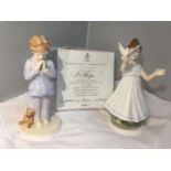 TWO ROYAL WORCESTER LIMITED EDITION FIGURES - I HOPE 951/5000 WITH CERTIFICATE OF AUTHENTICITY AND I