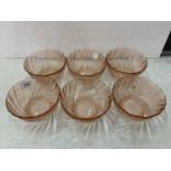 SIX VINTAGE FRENCH VERECO GLASS DESSERT DISHES