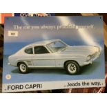 A FORD CAPRI METAL SIGN 40CM X 30CM