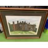 A FRAMED PRINT OF ARLEY HALL SIGNED LIMITED EDITION 3/100