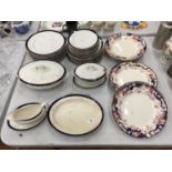 A COLLECTION OF ALFRED MEAKIN 'BLEU DE ROI' TO INCLUDE TUREENS, PLATES, SAUCE BOAT, PLUS KANDY STOKE