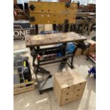 TWO FOLDING WORKMATE BENCHES AND A OF MINITURE SIX DRAWER UNIT