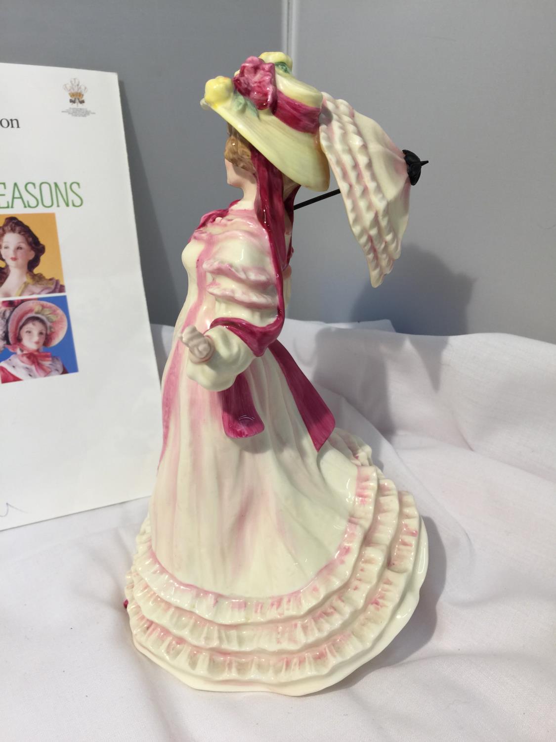 A ROYAL DOULTON FIGURINE SPRINGTIME HN 3477 WITH AN INFORMATION LEAFLET - Image 3 of 5