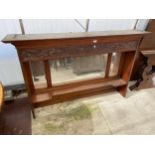 A VICTORIAN MAHOGANY OVER MANTLE MIRROR, 64" WIDE