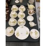 A COLLECTION OF ROYAL ALBERT TEAWARE DECORATED IN PALE YELLOW WITH DAFFODILS TO INCLUDE, SEVEN