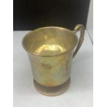 A HALLMARKED BIRMINGHAM SILVER CUP WITH ENGRAVING GROSS WEIGHT 121.7 GRAMS