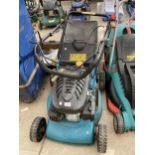 A PETROL LAWN MOWER WITH GRASS BOX