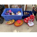 A LARGE ASSORTMENT OF CHILDRENS TOYS TO INCLUDE WRESTLING FIGURES ETC