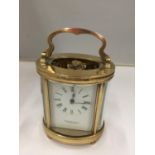 A GARRARD & CO LTD CARRIAGE CLOCK (GLASS ON TOP MISSING)