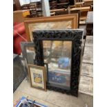 AN ASSORTMENT OF VARIOUS FRAMED MIRRORS