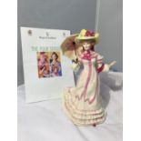 A ROYAL DOULTON FIGURINE SPRINGTIME HN 3477 WITH AN INFORMATION LEAFLET