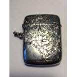 A HALLMARKED BIRMINGHAM SILVER VESTA CASE