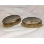TWO HALLMARKED LONDON SILVER BACKED BRUSHES