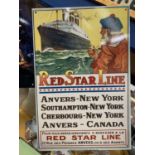 A METAL RED STAR LINE SIGN