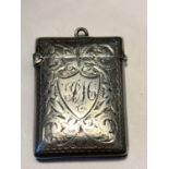 A HALLMARKED BIRMINGHAM SILVER VESTA CASE