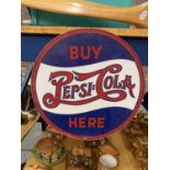 A METAL PEPSI COLA SIGN