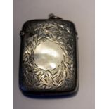 A HALLMARKED BIRMINGHAM SILVER VESTA CASE