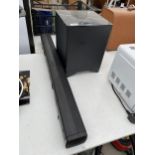 AN ONKYO SUB WOOFER AND SOUND BAR