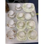 A QUANTITY OF CHINA CUPS, SAUCERS, PLATES, ETC TO INCLUDE QUEEN ANNE