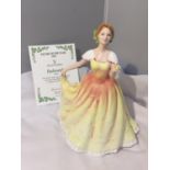 A ROYAL DOULTON FIGURE OF THE YEAR 1995 DEBORAH HN 3644 WITH CERTIFICATE
