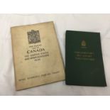 A 1966 HARDBACK MENU FROM THE CANADIAN PARLIAMENT RESTAURANT AND A 1939 BOOK ABOUT THE ROYAL TOUR TO