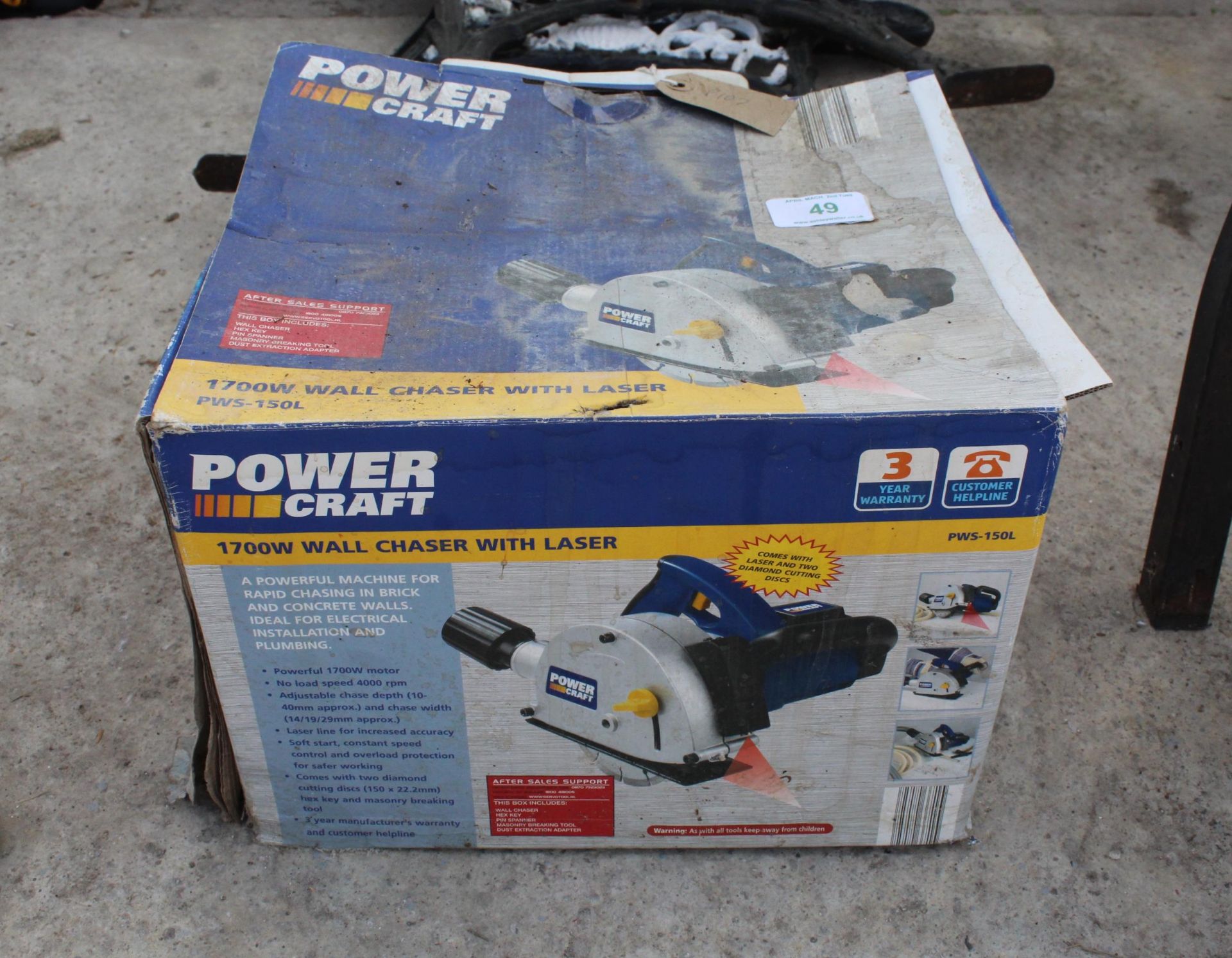 POWER CRAFT WALL CHASER WITH LASER NO VAT - Image 3 of 3