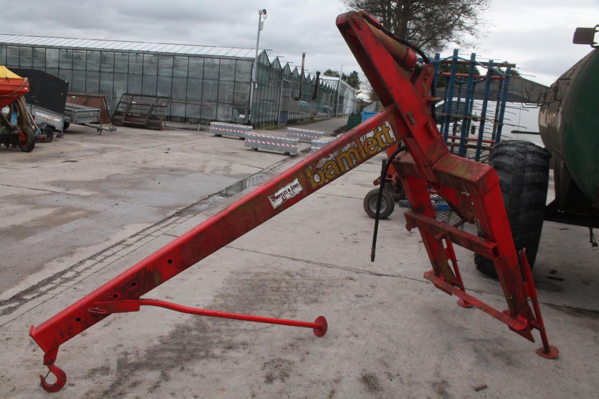 BAMLETT 3 POINT LINKAGE REAR CRANE ATTATCHMENT TYPE SLU 601 SERIAL NUMBER 674 NO VAT - Bild 2 aus 2