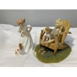 TWO ROYAL DOULTON PIECES TO INCLUDE A MINIATURE FIGURE 'SIT' HN3123 AND COMPANIONS 'YOU LOOK