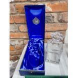 A BOXED GLENCAIRN CRYSTAL STUDIO DECANTER WITH THE INSCRIPTION 'DERBY BENTLEYS 1933-2003 70 YEARS OF