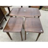 A NEST OF THREE ERCOL STYLE TABLES